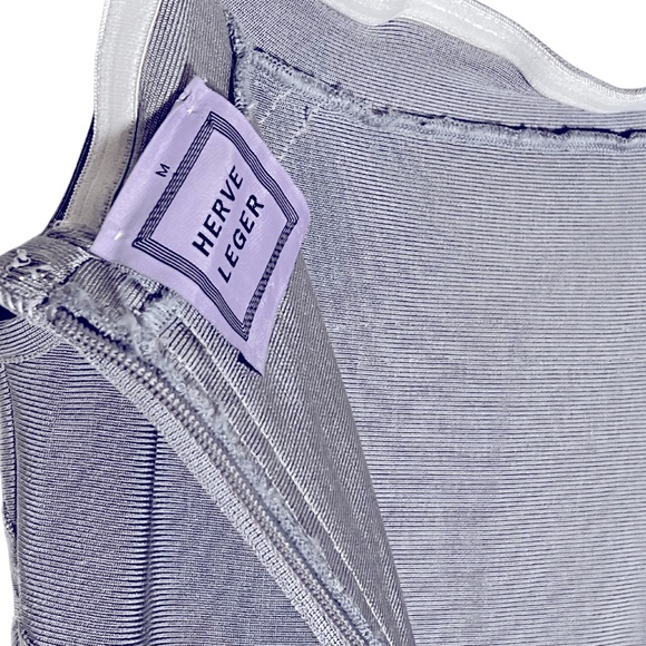 Gunmetal silver Herve Leger mini dress - Picture 3 of 3